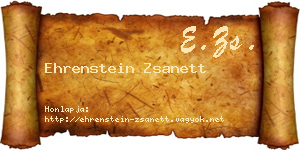 Ehrenstein Zsanett névjegykártya
